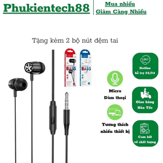 Tai Nghe Phone Nghe Nhạc Chơi Game M88 2022 Mới Nhất Âm Thanh Super Bass, Dây Chống Rối, Có Mic Đàm Thoại