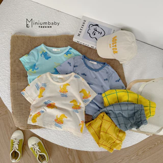 Bộ đồ cộc tay chất liệu  cotton trẻ em mặc mùa hè rất mát cho bé trai,bé gái miniumbabyfashion SB1231, SB1413