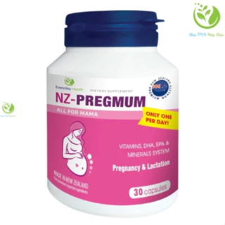 Bổ bầu NZ-Pregmum Vitamin tổng hợp cho phụ nữ mang thai và cho con bú sản phẩm nhập khẩu new zealand hộp 30 viên