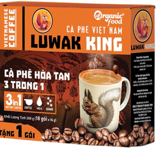 Cà Phê Hòa Tan 3 trong 1 Luwak King Hương Chồn ( 18 gói x 16g )