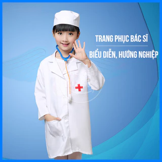 ✅Áo Blue Bác Sĩ, Y Tá Dài Tay [3-6 Tuổi] + Đồ Chơi Ống Nghe Nhịp Tim Cho Bé Siêu Dễ Thương