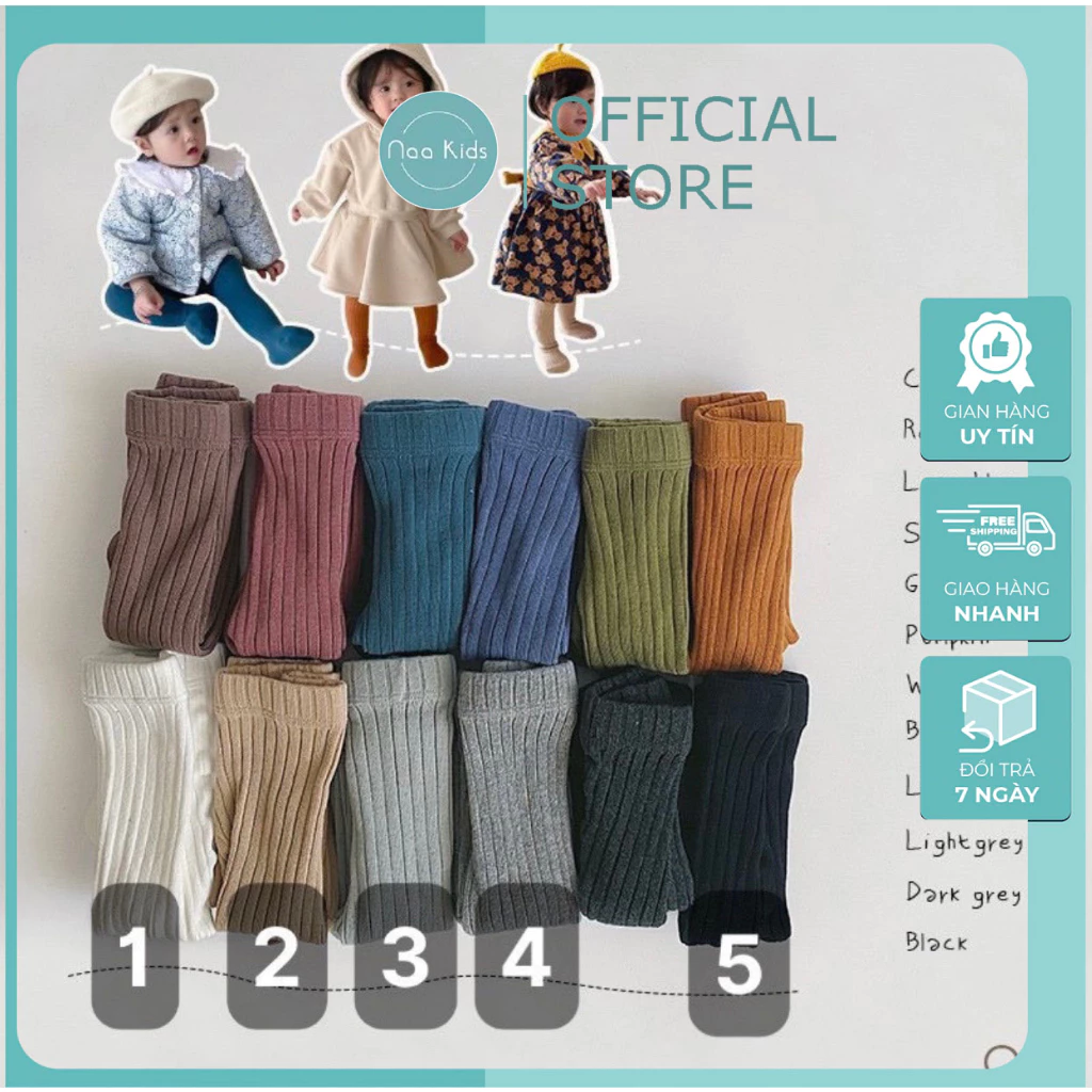 Quần tất cho bé,quần tất gân tăm liền bàn cho bé từ 0 đến 2,5 tuổi dễ phối đồ