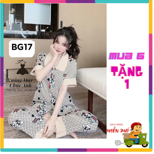 [NEW-BIGSIZE 60-75KG] Bộ quần áo pijama nữ size đại tay đẹp, đồ bộ mặc nhà chất vải kate mềm-xuongmaypijamachucanh