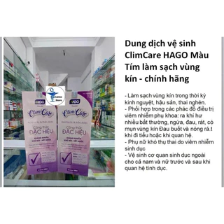 Dung dịch vệ sinh ClimCare HAGO Màu Tím làm sạch vùng kín - chính hãng