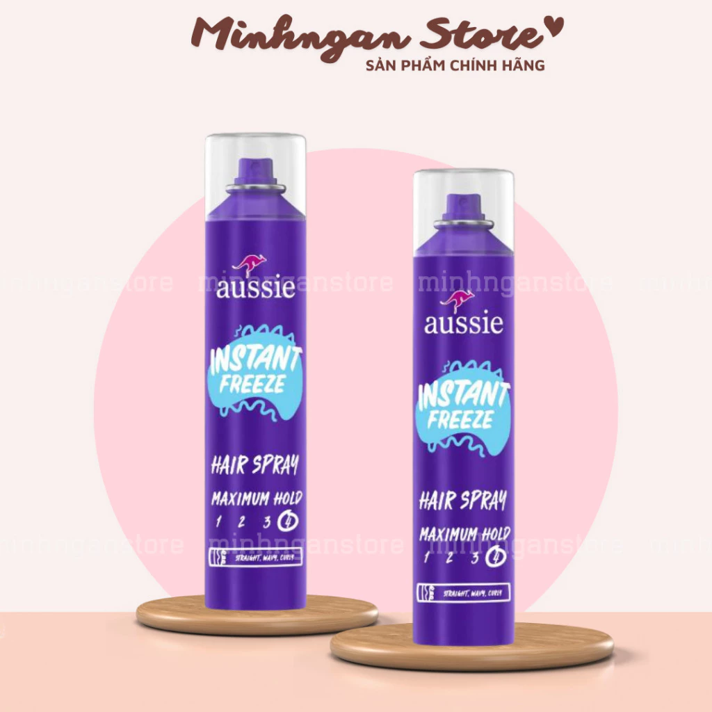 [Mẫu Mới] Xịt giữ nếp tóc Aussie Aussie Instant Freeze Hairspray 283g độ mềm vừa phải, giữ nếp lâu