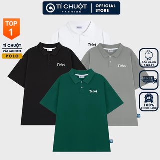 Áo polo nam nữ trơn Ti:out local brand oversize logo thêu, Áo polo basic tay lỡ, Áo cps cổ form rộng - Tí Chuột Studio