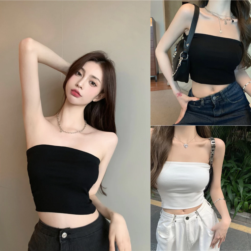 Áo Ống Nữ Dáng Croptop Thun Tăm Lửng Áo Bra Quây Trơn Basic Siêu Hot Ms.X1