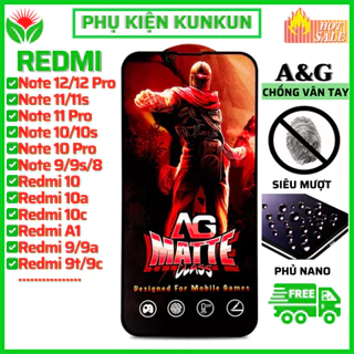 [AG Chống vân tay] Kính Cường Lực Xiaomi Redmi Note 10 10s 10 5g 10 pro 11s 11 12 pro 9s 10 10C 10A A1 10X 9 9A 9C 9T 8