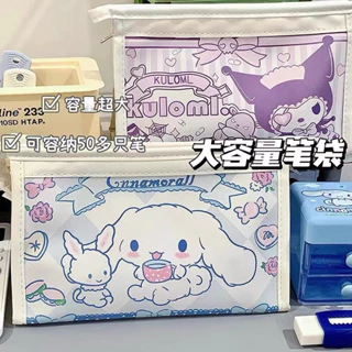 Túi đựng bút, mỹ phẩm/ Hộp bút bằng da PU hoạt hình Sanrio Cinnamoroll Kuromi Melody Pompurin Pochacco