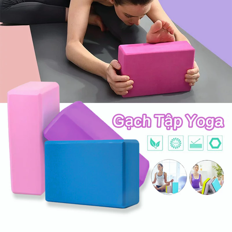 Yoga Blocks Gạch tập Yoga xốp cao cấp EVA cứng gấp 3 lần loại gạch tập thông thường,dụng cụ tập Yoga