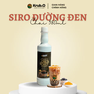 Siro đường đen Krub.O nguyên liệu pha chế trà sữa đồ uống trà hoa quả cà phê chai 580ml