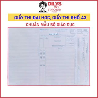 Giấy thi đại học, giấy thi khổ A3 chuẩn mẫu bộ giáo dục (Hàng chính hãng) GT01