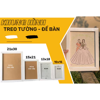 Khung hình treo tường không chân Tini Printing  A6(10x15), B6(13x18), A5(15x21), bằng khen A4(21x30)