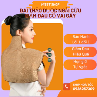 Đai Chườm Cổ Vai Gáy Ngải Cứu Đông Y- Thảo Dược Ngải Cứu Giảm Đau Nhức Mỏi Thoái Hóa Cổ Vai Gáy