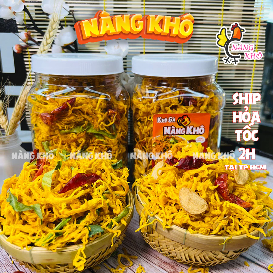 [Combo 2 trong 1] 500gr Khô Gà Lá Chanh + 500gr Khô Gà Bơ Tỏi | Đồ ăn vặt Nàng Khô