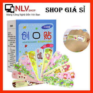 Hộp 100 miếng băng cá nhân in hình hoạt hình ngộ nghĩnh dễ thương nhiều màu sắc, băng dán cá nhân dành cho các bé