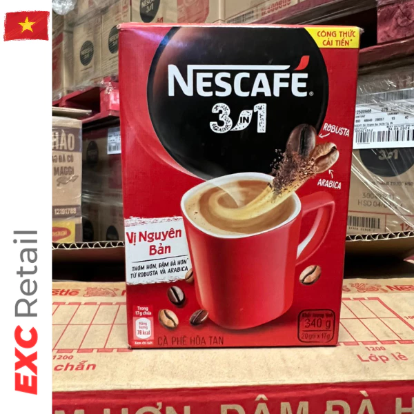 Nescafe Đỏ Hộp (20 gói x 17g) Vị Nguyên Bản