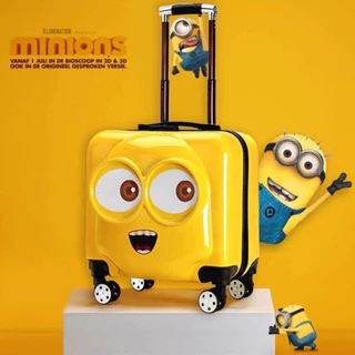 Vali minion mẫu mới nhất cho bé yêu,màu sắc vô cùng bắt mắt phù hợp cho cả bé trai và bé gái,chất liệu nhựa siêu đẹp