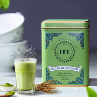 [THƠM BÙI VỊ NGUYÊN BẢN]Trà xanh matcha iri genmaicha Harney and Sons hộp thiếc