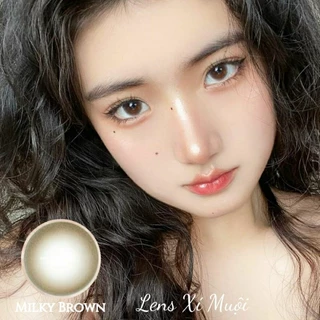 Lens nâu tự nhiên giãn vừa Milky có độ cận