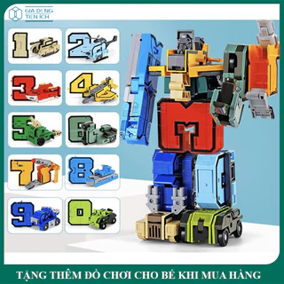 Đồ chơi lắp ráp lắp ghép robot biến hình từ chữ số chữ cái, đồ chơi xếp hình bằng nhựa ABS cao cấp, đồ chơi giáo dục