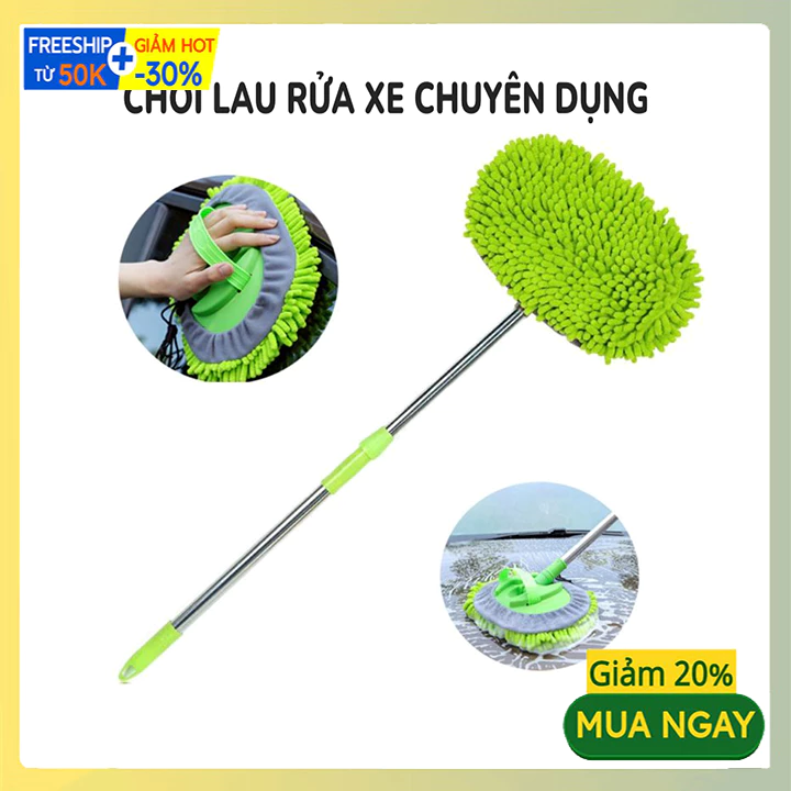 Chổi lau rửa xe ô tô kéo dài 3 mức 1m2 chuyên dụng