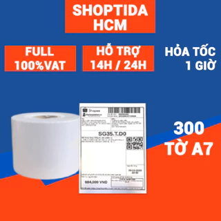 Giấy in nhiệt Shoptida 300 tờ 7*10cm 3 lớp tự dán chống nước, sử dụng cho máy in nhiệt Shoptida SP46