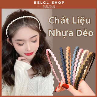 Bờm tóc hình gợn sóng chất liệu nhựa dẻo bền đẹp nhiều màu thiết kế có răng cài chống trượt cho nữ