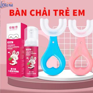 Bàn chải đánh răng trẻ em chữ U silicon siêu mềm bảo vệ nướu cho bé