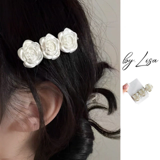 Kẹp tóc nữ hình hoa trà camellia đáng yêu phong cách tiểu thư, kẹp tóc Hàn Quốc xinh xắn by.Lisa