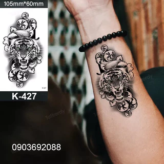 Tattoo Tiger Cá Tính, Hình Xăm Dán Tattoo con cọp K-427, Sticker Tattoo HCM