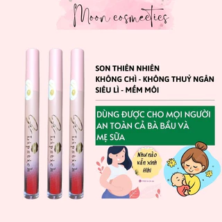 Son Lì Không Chì Thiên Nhiên Siêu Mượt Mềm Mịn Dưỡng Môi Dùng An Toàn Cho Bà Bầu Và Mẹ Bỉm Sữa  MOON Cosmectics 5g