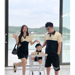 Đồ gia đình đẹp 3/4/5 người ❤️FREESHIP❤️ set đồng phục gia đình váy áo thun polo có cổ dễ thương AG08