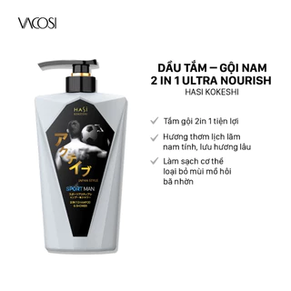 Dầu tắm gội 2in1 HASI hương nước hoa dành cho Nam 380g & 550g