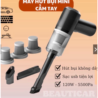 Máy hút bụi cầm tay mini không dây siêu tiện lợi - hút bụi xe ô tô, giường nệm lông chó mèo đa chức năng