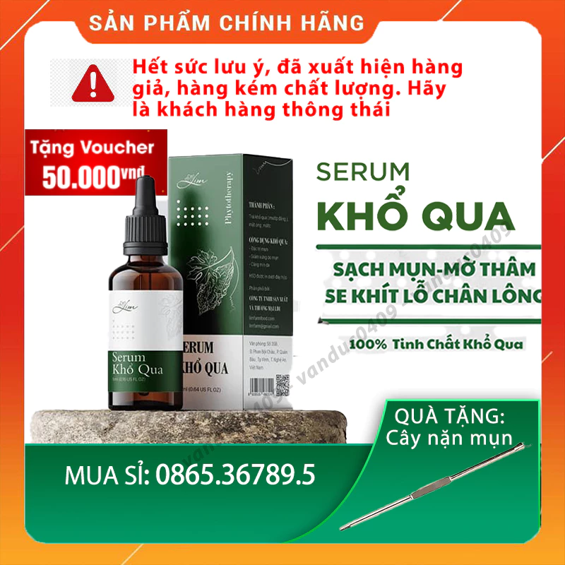 Serum khổ qua, mướp đắng handmade Lim farm - 100% nguyên chất - giảm mụn, sáng da, chăm sóc da mặt hiệu quả cho chị em