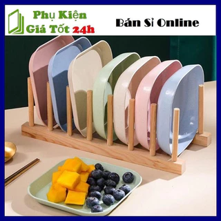 Set 8 Đĩa Lúa Mạch Vuông (4 Đĩa Sâu, 4 Đĩa Nông) Mẫu Mới Tiên Lợi, Sản Phẩm Đựng Hoa Quả, Thực Phẩm Đa Năng