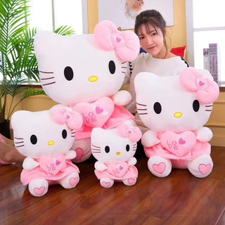 THÚ BÔNG MÈO HELLO KITTY ÔM TIM DỄ THƯƠNG SIÊU ĐÁNG YÊU (25CM--->40CM) HÀNG XỊN CAO CẤP LOẠI 1