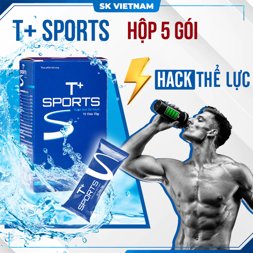 T+Sports Hộp 5 gói Thức uống thể thao bổ sung năng lượng bù nước bù điện giải bồi bổ cơ thể