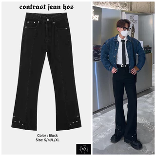 Quần Jeans Đen Ống Loe HAPPYORSAD (Black Contrast Jeans HOS )