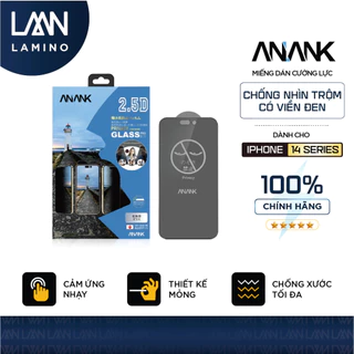 [MUA 1 TẶNG 1] Kính cường lực ANANK chống nhìn trộm full viền đen cho iPhone 14 series