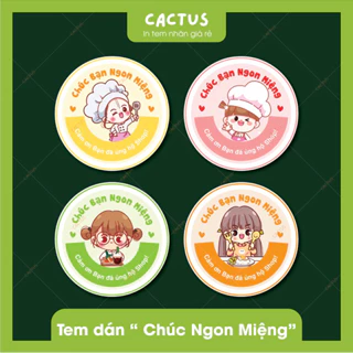 [ Hoả Tốc ] Set 65 Tem Chúc Bạn Ngon Miệng, Tem dán Thank You, Sticker chúc bạn ngon miệng