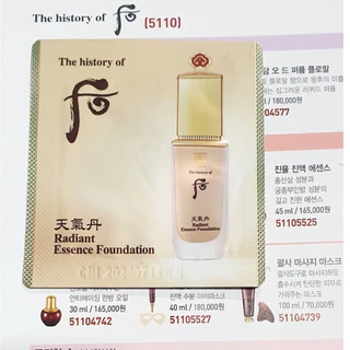 Kem nền N21 Whoo tái sinh che khuyết điểm Essence Radiant Foundation (1ml) date 2026