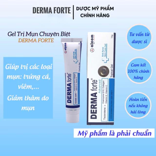 Derma Forte 15g - Gamma, Bản Thường/ Advanced, Gel Giúp Giảm Mụn Trứng Cá, Ngừa Thâm, Mờ Sẹo, Da Dầu Mụn