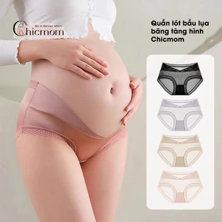 Quần lót bầu cạp chéo Chicmom chất lụa băng, mềm mỏng co giãn cùng lót kháng khuẩn C86