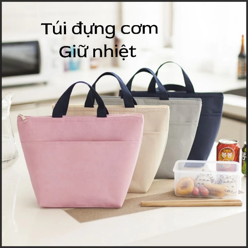 Túi đựng cơm trưa văn phòng có lớp giữ nhiệt, giỏ mang cơm tiện lợi