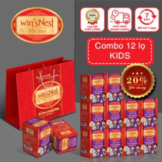 Combo 12 lọ Yến sào cao cấp win'sNest kids 20% tổ yến chưng sẵn dành cho trẻ em (70 ml/ lọ)