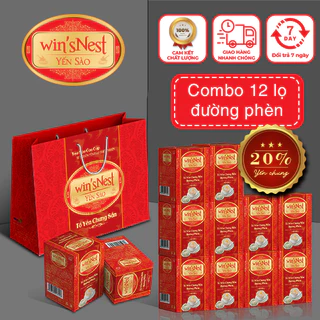 Combo 12 lọ Yến sào cao cấp win'sNest tổ yến chưng sẵn đường phèn 20% (70 ml/ lọ)