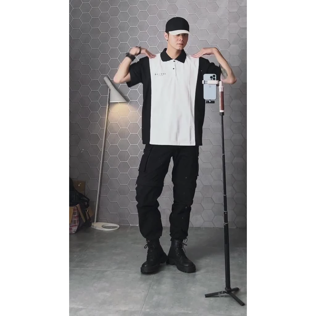 Áo Polo Teelab Phối Line Trắng ,Polo Local brand phong cách Hàn Quôc nam nữ mặc cực chất