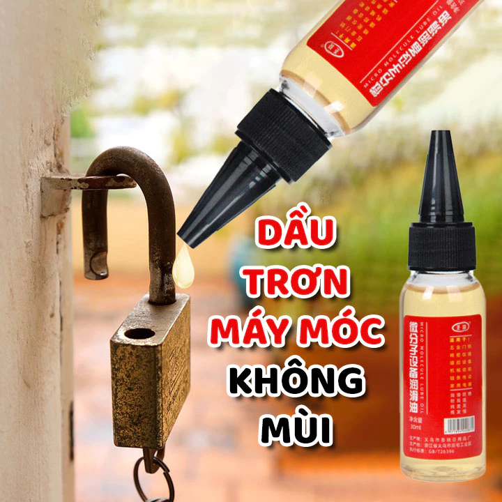 Dầu Máy Làm Trơn Ổ Khóa, Máy Móc, Quạt Điện - Công Thức Không Mùi An Toàn Khi Sử Dụng - Lọ 30ml